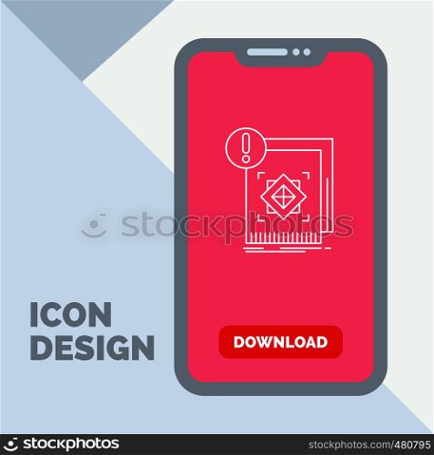 structure, standard, infrastructure, information, alert Line Icon in Mobile for Download Page. Vector EPS10 Abstract Template background