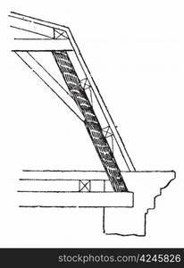 Strut (framework), vintage engraved illustration. Dictionary of words and things - Larive and Fleury - 1895.