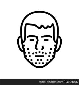 stubble beard hair style line icon vector. stubble beard hair style sign. isolated contour symbol black illustration. stubble beard hair style line icon vector illustration