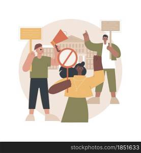 Student activism abstract concept vector illustration. Campus activism, political and environmental change, economic and social movement, student group, social media posting abstract metaphor.. Student activism abstract concept vector illustration.