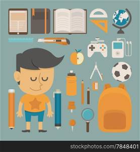 Student and tool , flat design , eps10 vector format
