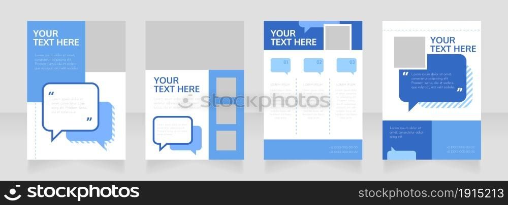 Student assistance blank brochure layout design. Project info. Vertical poster template set with empty copy space for text. Premade corporate reports collection. Editable flyer paper pages. Student assistance blank brochure layout design