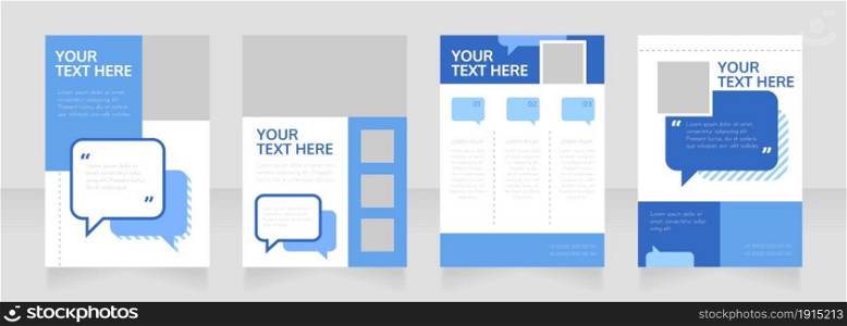 Student assistance blank brochure layout design. Project info. Vertical poster template set with empty copy space for text. Premade corporate reports collection. Editable flyer paper pages. Student assistance blank brochure layout design