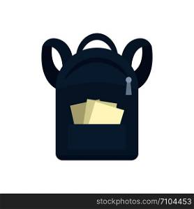 Student backpack icon. Flat illustration of student backpack vector icon for web design. Student backpack icon, flat style