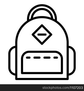 Student backpack icon. Outline student backpack vector icon for web design isolated on white background. Student backpack icon, outline style