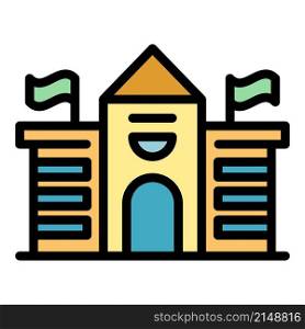Student campus icon. Outline Student campus vector icon color flat isolated. Student campus icon color outline vector