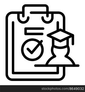 Student clipboard icon outline vector. University building. Book education. Student clipboard icon outline vector. University building