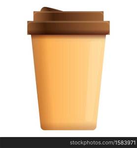 Student coffee cup icon. Cartoon of student coffee cup vector icon for web design isolated on white background. Student coffee cup icon, cartoon style