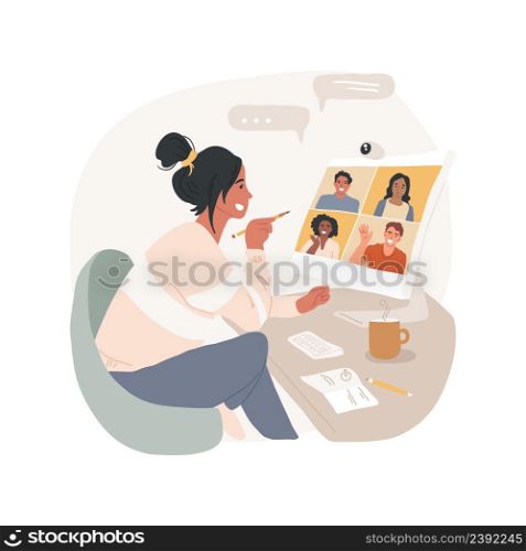 Student collaboration tool isolated cartoon vector illustration Online student collaboration tool, virtual learning space, uploading assignmentschool, interactive software vector cartoon.. Student collaboration tool isolated cartoon vector illustration