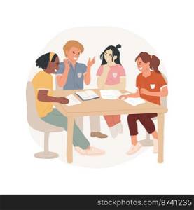 Student council isolated cartoon vector illustration. Extracurricular activity, learning leadership, student with faces painted with club colors, middle school council, club vector cartoon.. Student council isolated cartoon vector illustration.