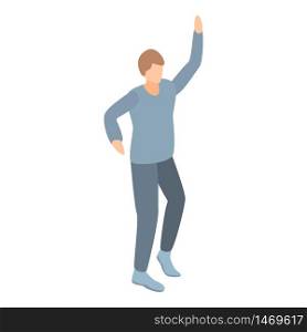 Student dancing icon. Isometric of student dancing vector icon for web design isolated on white background. Student dancing icon, isometric style