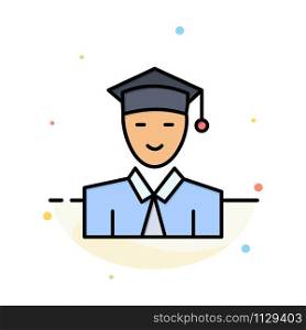 Student, Education, Graduate, Learning Abstract Flat Color Icon Template