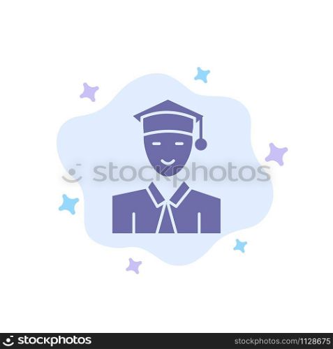 Student, Education, Graduate, Learning Blue Icon on Abstract Cloud Background