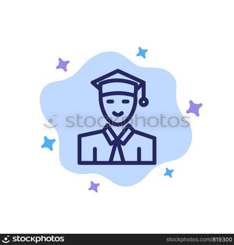 Student, Education, Graduate, Learning Blue Icon on Abstract Cloud Background