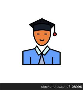 Student, Education, Graduate, Learning Flat Color Icon. Vector icon banner Template