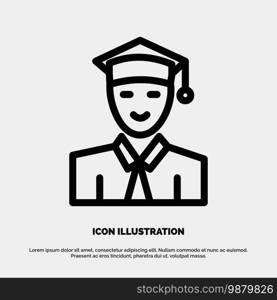Student, Education, Graduate, Learning Vector Line Icon