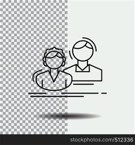 student, employee, group, couple, team Line Icon on Transparent Background. Black Icon Vector Illustration. Vector EPS10 Abstract Template background