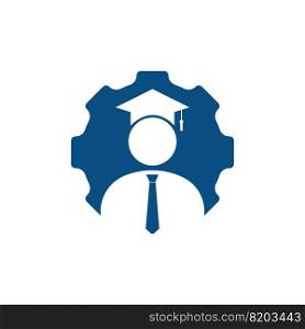 Student gear vector logo template. Graduation Engineer logo symbol or icon template. 