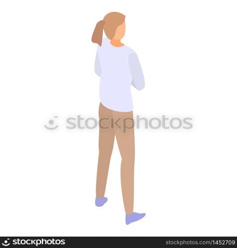 Student girl icon. Isometric of student girl vector icon for web design isolated on white background. Student girl icon, isometric style