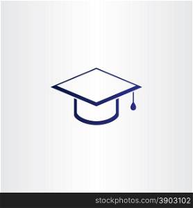 student graduation cap blue icon design