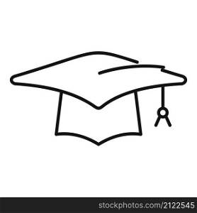 Student graduation hat icon outline vector. School graduate. Academic cap. Student graduation hat icon outline vector. School graduate