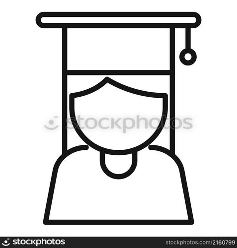 Student graduation icon outline vector. Study final. Academic paper. Student graduation icon outline vector. Study final