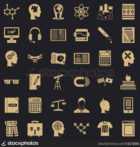 Student icons set. Simple style of 36 student vector icons for web for any design. Student icons set, simple style