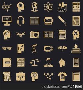Student icons set. Simple style of 36 student vector icons for web for any design. Student icons set, simple style