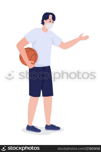 Student in gym class clothes semi flat color vector character. Posing figure. Full body person on white. School sports isolated modern cartoon style illustration for graphic design and animation. Student in gym class clothes semi flat color vector character
