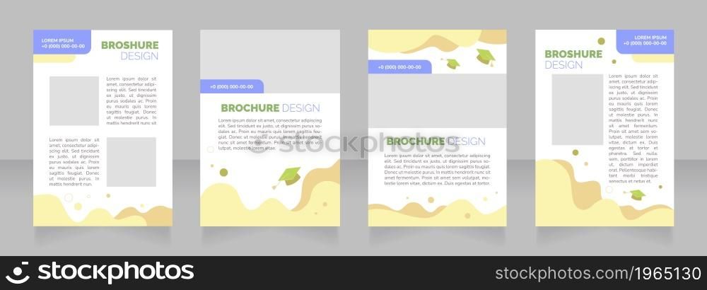 Student integration blank brochure layout design. University events. Vertical poster template set with empty copy space for text. Premade corporate reports collection. Editable flyer paper pages. Student integration blank brochure layout design