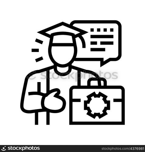 student job line icon vector. student job sign. isolated contour symbol black illustration. student job line icon vector illustration