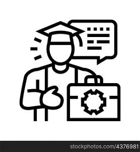 student job line icon vector. student job sign. isolated contour symbol black illustration. student job line icon vector illustration