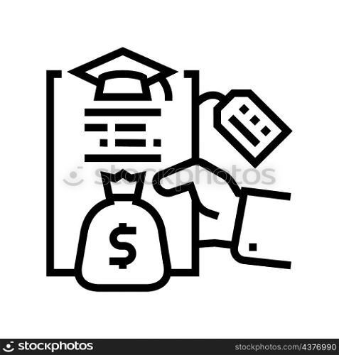 student loan line icon vector. student loan sign. isolated contour symbol black illustration. student loan line icon vector illustration