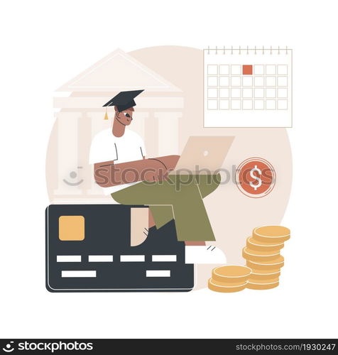 Student loan payments deferred abstract concept vector illustration. Coronavirus stimulus package, pause or suspend your payment, financial obligations, economic crisis abstract metaphor.. Student loan payments deferred abstract concept vector illustration.