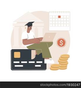 Student loan payments deferred abstract concept vector illustration. Coronavirus stimulus package, pause or suspend your payment, financial obligations, economic crisis abstract metaphor.. Student loan payments deferred abstract concept vector illustration.