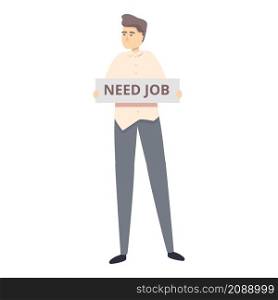 Student need job icon cartoon vector. Computer question. Laptop work. Student need job icon cartoon vector. Computer question