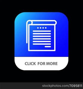 Student, Notes, Books, Student Notes Mobile App Button. Android and IOS Line Version