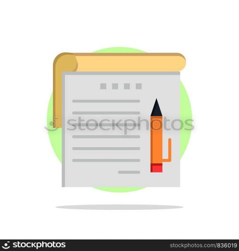 Student, Notes, Note, Education Abstract Circle Background Flat color Icon