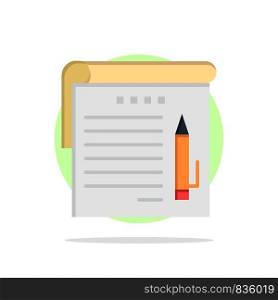 Student, Notes, Note, Education Abstract Circle Background Flat color Icon