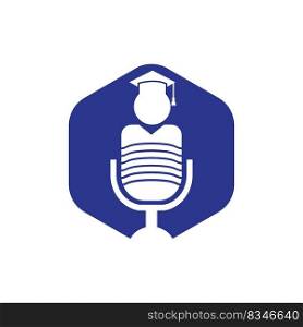 Student podcast vector logo icon symbol design. Education podcast logo concept. 