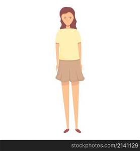 Student skirt girl icon cartoon vector. Fashion kid. Happy cute. Student skirt girl icon cartoon vector. Fashion kid