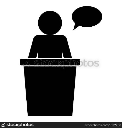Student speaker icon. Simple illustration of student speaker vector icon for web design isolated on white background. Student speaker icon, simple style