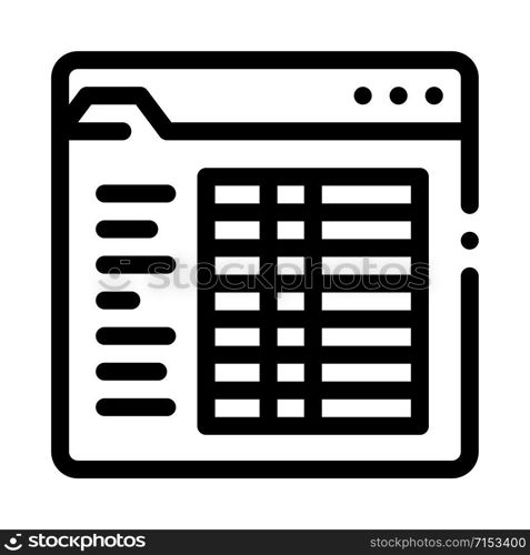 Student Statistics Folder Icon Vector. Outline Student Statistics Folder Sign. Isolated Contour Symbol Illustration. Student Statistics Folder Icon Vector Outline Illustration