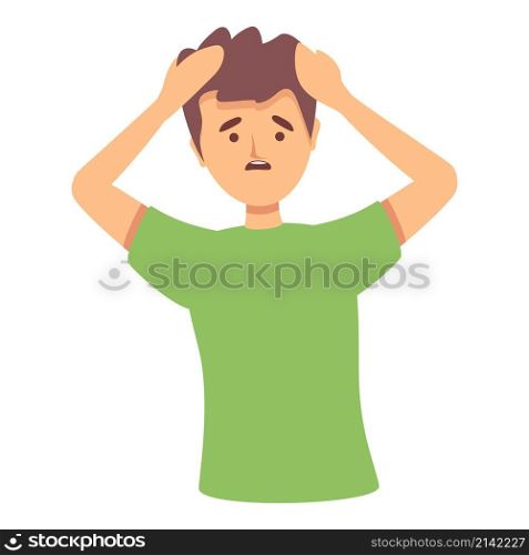 Student stress icon cartoon vector. Panic attack. Mental disorder. Student stress icon cartoon vector. Panic attack