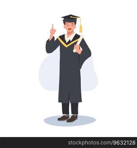  Student Success Concept. Young Graduate Giving Graduation Advice.