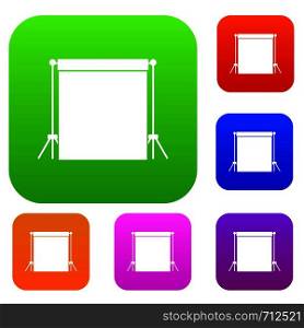 Studio backdrop set icon in different colors isolated vector illustration. Premium collection. Studio backdrop set collection
