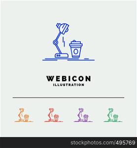 studio, design, coffee, lamp, flash 5 Color Line Web Icon Template isolated on white. Vector illustration. Vector EPS10 Abstract Template background
