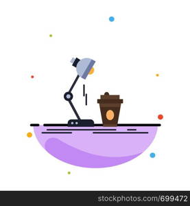 studio, design, coffee, lamp, flash Flat Color Icon Vector