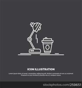 studio, design, coffee, lamp, flash Icon. Line vector symbol for UI and UX, website or mobile application