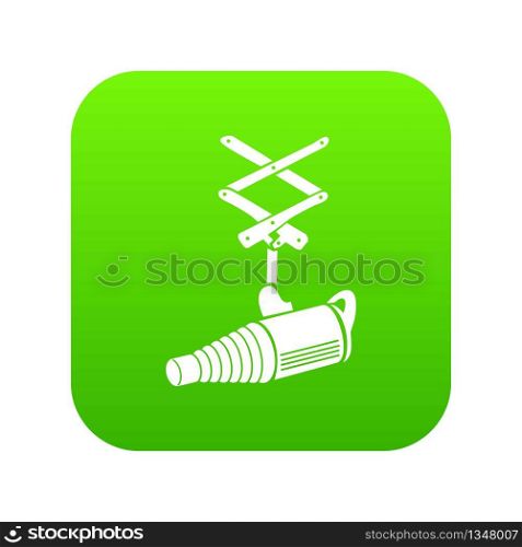 Studio flash with a conical snoot icon green vector isolated on white background. Studio flash with a conical snoot icon green vector